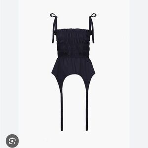 Sandy Liang Seal Top in Navy - size 8